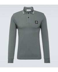 Stone Island - Compass Cotton-blend Polo Sweater - Lyst