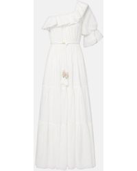 Poupette - Jay Ruffled Cotton Muslin Maxi Dress - Lyst