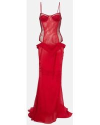 The Attico - Bustier-Kleid Aus Chiffon - Lyst