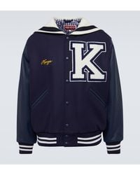 KENZO - Sailor Varsity Leather-paneled Varsity Jacket - Lyst