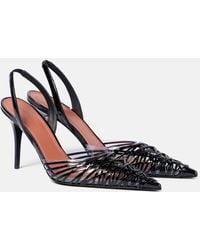 AMINA MUADDI - Lori 90 Patent Leather And Pvc Slingback Pumps - Lyst