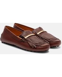 Tod's - Gommino Fringed Leather Driving Shoes - Lyst