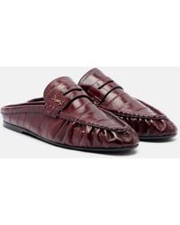 Saint Laurent - Le Loafer Eel Leather Mules - Lyst
