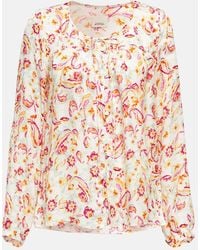 Isabel Marant - Prian Printed Silk-Blend Blouse - Lyst