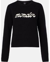 Moncler - Pull En Laine Et Cachemire A Logo - Lyst