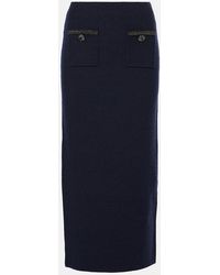 Self-Portrait - Wool And Cotton-Blend Midi Skirt - Lyst
