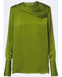 Tom Ford - Draped Silk Satin Top - Lyst