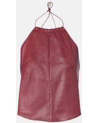 Stouls - Rosie Open-Back Leather Top - Lyst