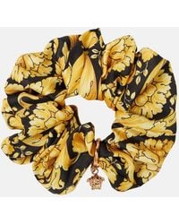 Versace - Barocco Embellished Satin Scrunchie - Lyst