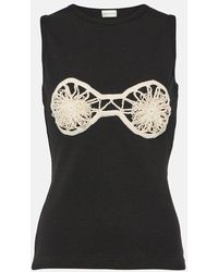 Magda Butrym - Embroidered Cotton Tank Top - Lyst