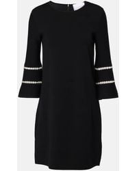 Carolina Herrera - Embellished Wool-Blend Minidress - Lyst