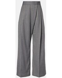 Ganni - Pinstripe Wide-Leg Pants - Lyst