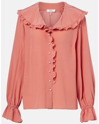 Chloé - Ruffled Silk Crepe De Chine Blouse - Lyst