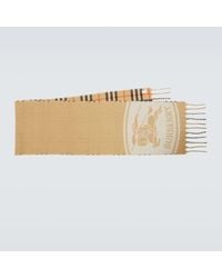 Burberry - Bufanda Check De Cachemir Con Flecos - Lyst