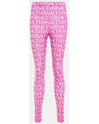 Versace - Logo Printed leggings - Lyst