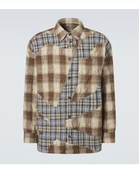 Loewe - Logo Plaid Wool And Cotton Flannel Shirt - Lyst