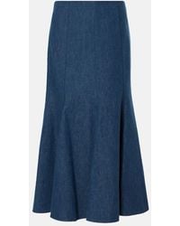 Gabriela Hearst - Amy Flared Cotton And Linen Midi Skirt - Lyst