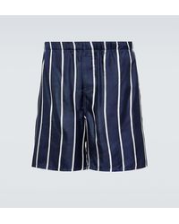 Ami Paris - Shorts in seta a righe - Lyst