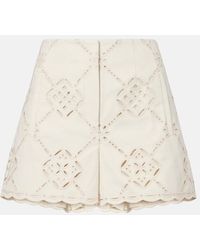 Veronica Beard - Jazmin Laser-Cut Cotton Shorts - Lyst