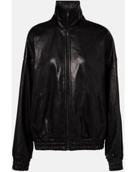 Acne Studios - Logo Leather Jacket - Lyst