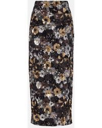Max Mara - Gonna Midi Damiana Con Paillettes - Lyst