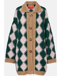 La DoubleJ - Crochet Wool-Blend Cardigan - Lyst