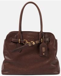 Miu Miu - Adventure Large Leather Shoulder Bag - Lyst