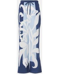 SIR. - Sorrento Printed Silk Satin Wide-Leg Pants - Lyst