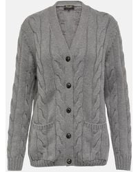 Loro Piana - Napier Cable-Knit Cashmere Cardigan - Lyst