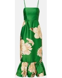 ALÉMAIS - Sage Floral Midi Dress - Lyst