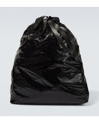 Balenciaga Tote Trash Bag aus Leder - Schwarz