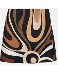 PUCCI - Marmo Silk Satin Miniskirt - Lyst
