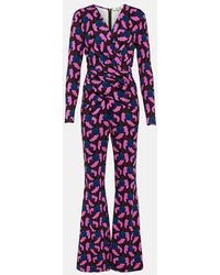 Diane von Furstenberg - Ursula Printed Jersey Jumpsuit - Lyst