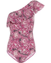 Étoile Isabel Marant One-Shoulder-Badeanzug Sicilya - Lila