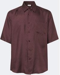Saint Laurent - Camisa De Sarga De Seda Estampada - Lyst