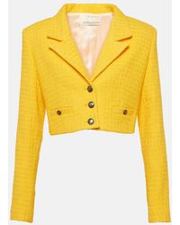 Alessandra Rich - Cropped Boucle Tweed Blazer - Lyst