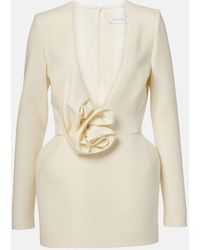 Magda Butrym - Floral-Applique Wool-Blend Minidress - Lyst