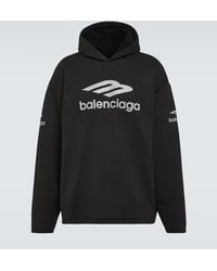 Balenciaga - 3b Sports Icon Cotton Fleece Hoodie - Lyst