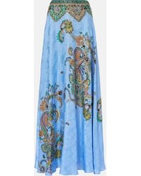 Etro - Floral Silk Crepe De Chine Maxi Skirt - Lyst