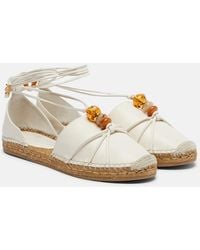 Jimmy Choo - Lemi Beaded Leather Espadrilles - Lyst