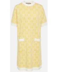 Gucci - Vestido corto de lana en jacquard con GG - Lyst