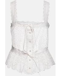 Veronica Beard - Top Evert De Algodon Con Bordado Ingles - Lyst