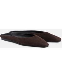 The Row - June Suede Mules - Lyst