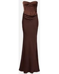 ROTATE BIRGER CHRISTENSEN - Vestido Bustier De Fiesta De Saten - Lyst