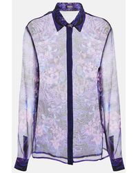 Versace - Camisa en chifon de seda floral - Lyst
