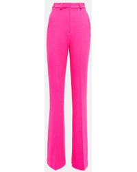 David Koma - High-rise Flared Wool-blend Pants - Lyst