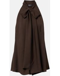 Tom Ford - Tie-Neck Silk Georgette Top - Lyst