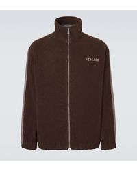 Versace - Logo Cotton Terry Zip-Up Sweatshirt - Lyst