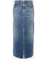 Agolde - Gonna Lunga Di Jeans Leif - Lyst