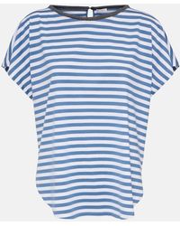 Brunello Cucinelli - Oversized Striped Cotton T-shirt - Lyst